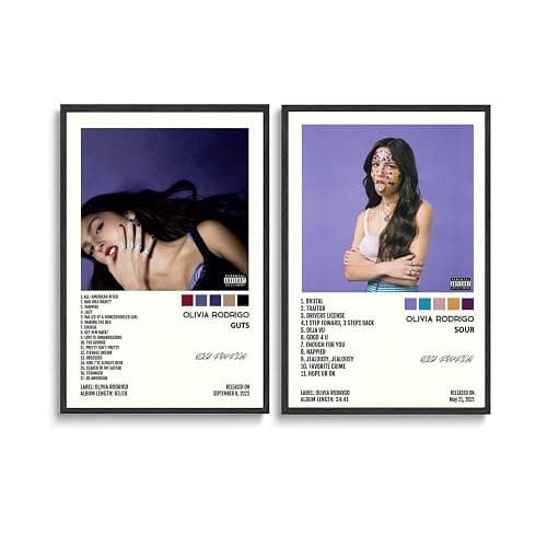 Sumooa 2 PCS Olivia Poster Rodrigo Music Album Cover Für Zimmer, Ästhetische Leinwand-Wandkunst, Schlafzimmer-Dekor 12x18inch(30x45cm) - Image 1