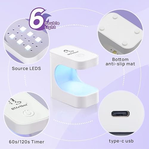 BTArtboxnails Nail Tips Builder Gel - Long Lasting 15ml Builder Gel with Portable Nail Lamp for French XCOATTIPS, 30+Days French Protection Duo Nail Extension Tool for Nail Art thumbnail 8