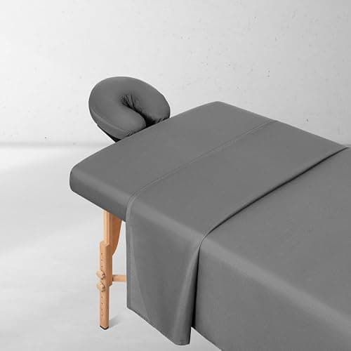 Comfyanno Massage Table Sheets Sets, 3 Pcs Professional Microfiber Massage Bed Cover Sheets, Soft, Light-Weight, Stain & Wrinkle Resistant, Includes Flat & Fitted Sheet, Face Cradle Cover - Gray thumbnail 9