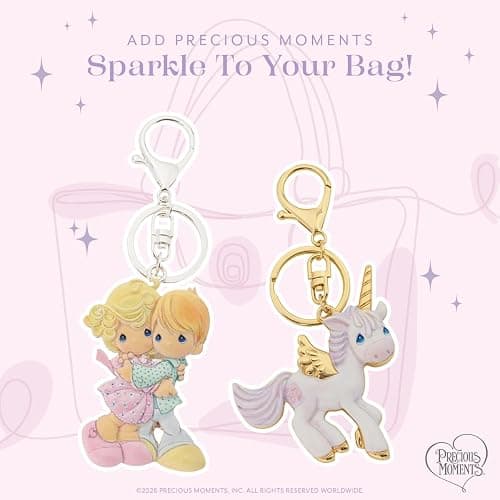 Precious Moments Unicorn Keychain & Bag Charm - Whimsical Figurine of Joy and Magic, Sentimental Gift or Thank You Keepsake for Her thumbnail 2