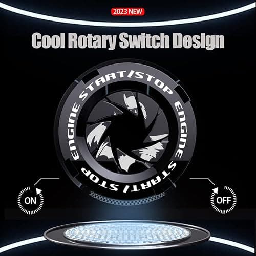 Tybasthe Rotary Push Start Button Cover, Bat Man Car Accessories Engine Start Stop Button Cover, Car Stickers Interior Decor, Motorcycle Ignition Key Switch Cover, Black thumbnail 3