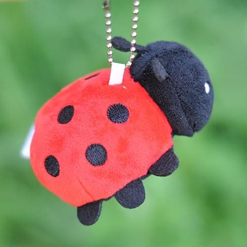JIANEEXSQ Cute Realistic Ladybug Insect Stuffed Animal Plush Toy, Lifelike Ladybug Plush Doll, Backpack Handbag Pandent Gift (Ladybug) - Image 1