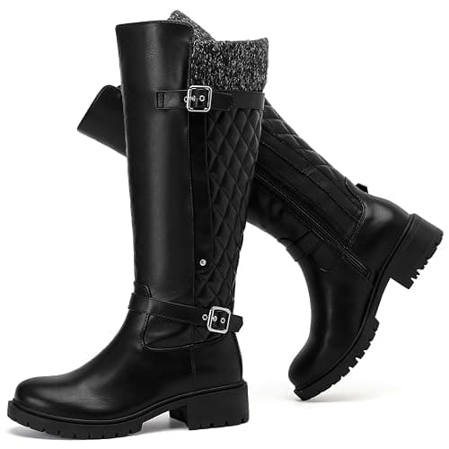 Luoika Women's Extra Wide Calf Knee High Boots, Wide Width Winter Tall Boots. - Image 1
