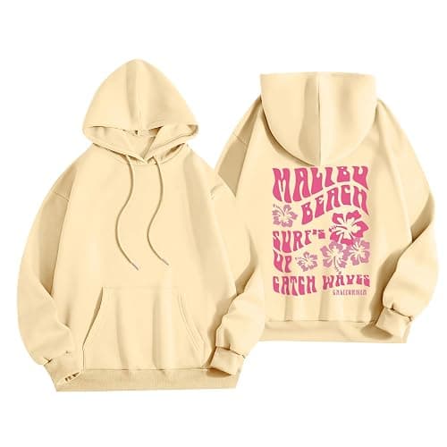 Pink Hoodie Oversized Letter Print Sweatshirt Y2k Trendy Hoodies for Teen Girls Preppy Clothes thumbnail 3