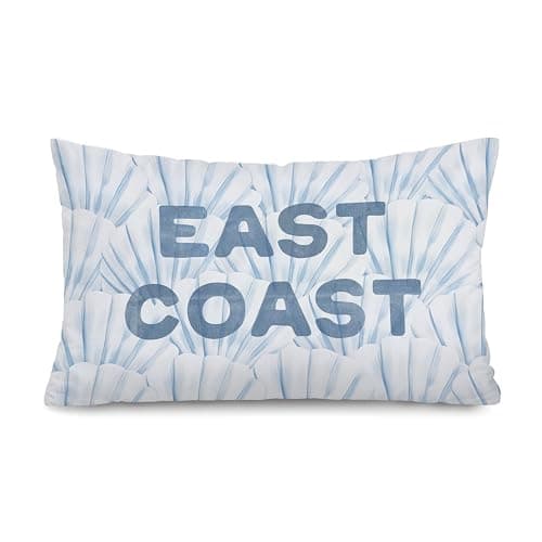 Lacama Coastal Room Decor, Blue Coastal Throw Pillow Cover 12x20, Blue Dorm Decor, East Coastal Decorative Throw Pillow Covers Pillowcases for Couch Bed Girly Room Bedroom Dorm - Image 1
