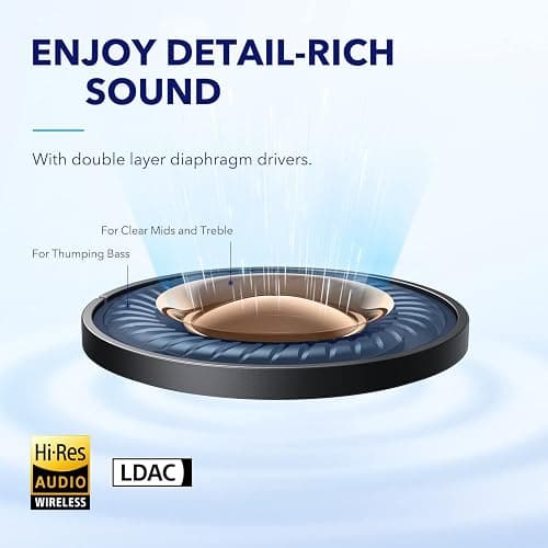 Soundcore by Anker Space A40 Adaptive Active Noise Cancelling Wireless Earbuds, Reduce Noise by Up to 98%, Ultra Long 50H Playtime, 10H Single Playtime, Hi-Res Sound, Comfortable Fit, Wireless Charge thumbnail 5