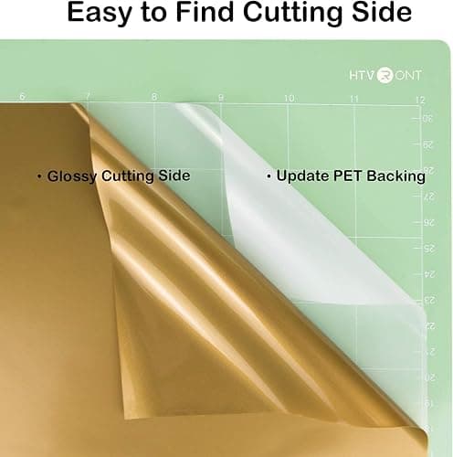 HTVRONT Bronze Gold Adhesive Vinyl - 12" x 14 FT Glossy Bronze Gold Adhesive Vinyl Roll Compatible with Cricut Cutting Machine, Silhouette, Cameo Cutters, Scrapbooking, Craft, Die Cutters thumbnail 5