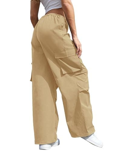 COPYLEAF Cargo Pants Women Low Waisted Parachute Pants with Pockets Loose Baggy Hiking Pants Y2K Clothes thumbnail 2