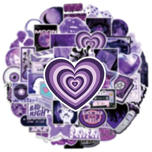 50Pcs Aesthetic Downtown Girls Stickers Pack Cool Trendy Purple Y2K Stickers for Water Bottle Funny Waterproof Sticker for Teens Adults Vinyl Sticker for Laptop Skateboard Party Supplies thumbnail 4