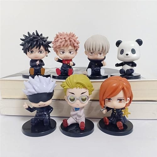QAHEART 7PCS/Set Anime JJK Figure, Q Ver Itadori Yuuji Figure Model, 5-11cm Geto Suguru Figures Cake Toppers Fushiguro Toji Figures Model Desktop Decoration Party Supplies Gifts for Fans thumbnail 2