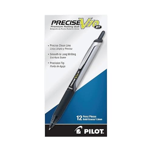PILOT Precise V10 RT Retractable Ball Pens, 1.0mm, Black, 12-Pack | Writing made smooth, retractable ink pens for writing, refillable, rolling ball, black pens, bold point thumbnail 3