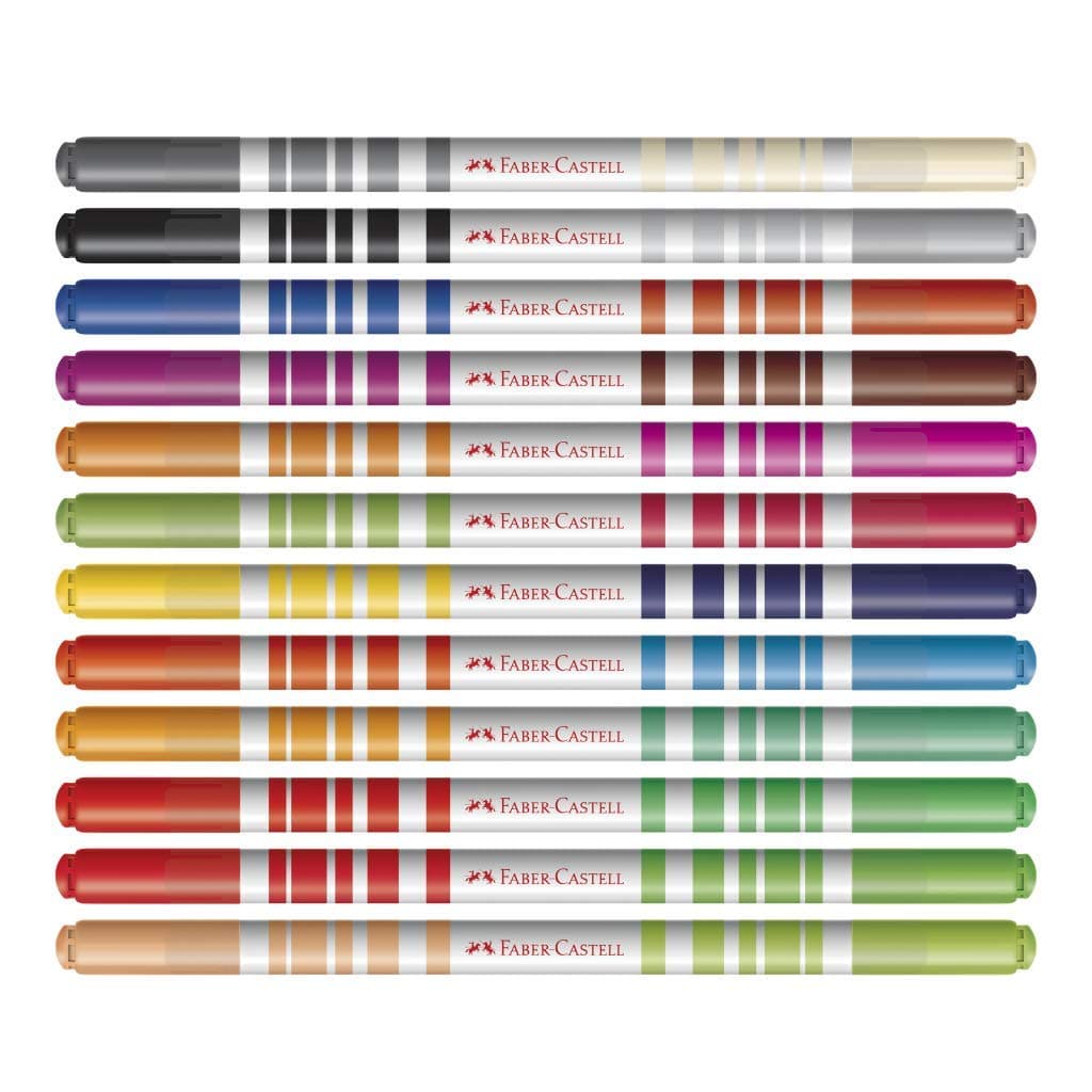 Hidrografica Bicolor 12 Canetas/24 Cores, Faber-Castell, 15.0612N, Mista thumbnail 2