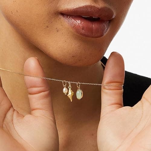 Cliory Adjustable Pearl Necklaces 14k Gold Plated Necklace Natural Pearl Shell Necklace Waterproof Pendant Jewelry for Women and Gift thumbnail 4