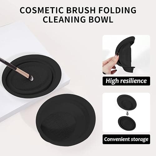 MAANGE Makeup Brushes, 49 Pcs Makeup Tool Set Premium Synthetic Makeup Brush Set Foundation Powder Concealers Eye Blush Make Up Brush Kit (Black/Silver, 49 Piece Set) - Black/Silver thumbnail 4
