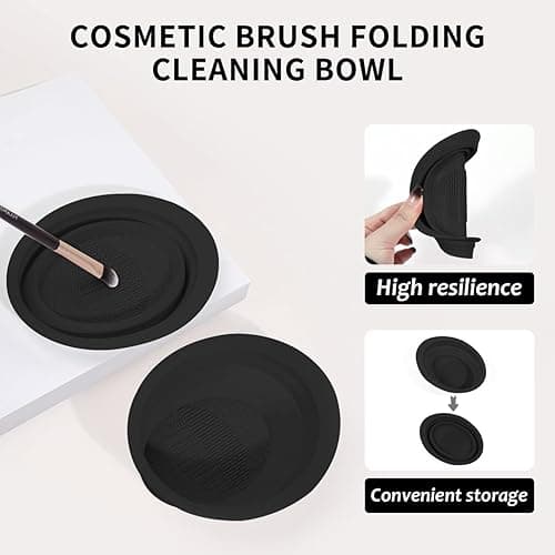 MAANGE Makeup Brushes, 49 Pcs Makeup Tool Set Premium Synthetic Makeup Brush Set Foundation Powder Concealers Eye Blush Make Up Brush Kit (Black/Silver, 49 Piece Set) - Black/Silver thumbnail 4