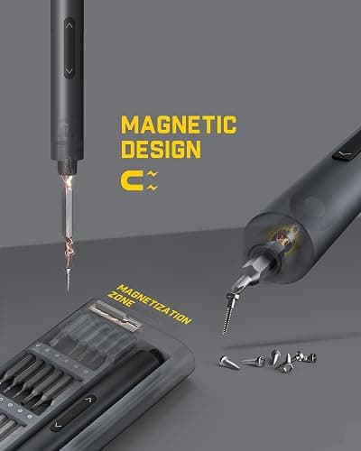 Fanttik E1 Pro Mini Electric Screwdriver, Precision Screwdriver Set with LED Light, 24 Magnetic Bits, Max. 3 N.m, Magnetic Storage, 5/32''Hex, Repair Tool Set for Phone Camera Laptop Watch thumbnail 5