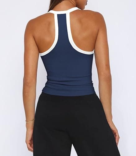 Hragc Womens Tank Tops Summer V Neck Workout Racerback Yoga Gym Tank Tops thumbnail 2