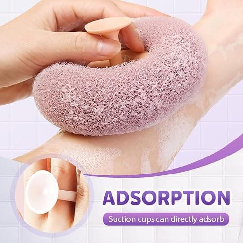 Super Soft Sunflower Suction Cup Bath Ball, 2025 Upgraded Bath Sponge Cleaning Brush Exfoliating Bath Sponge Cleaning Brush, Multi-color Mesh Pouf Sponge Mesh Shower Ball for Women, Men Shower (4 Pcs) thumbnail 5