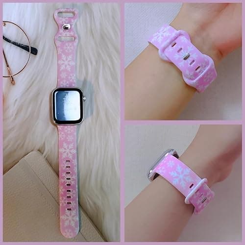 Christmas Watch Band Compatible with Apple Watch 38/40/41/42/44/45/49mm Silicone Adjustable Replacement for All Series thumbnail 7