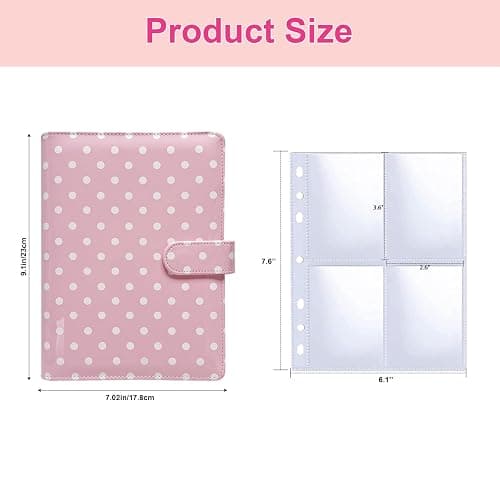 A5 Kpop Photocard Binder, 240 Slots Photo Card Holder Book Album, Pink | For Organizing Trading Card, 6 Ring A5 Binder, PU Leather Photo Card Collector collection Album,with Magnetic Buckle Closure thumbnail 3