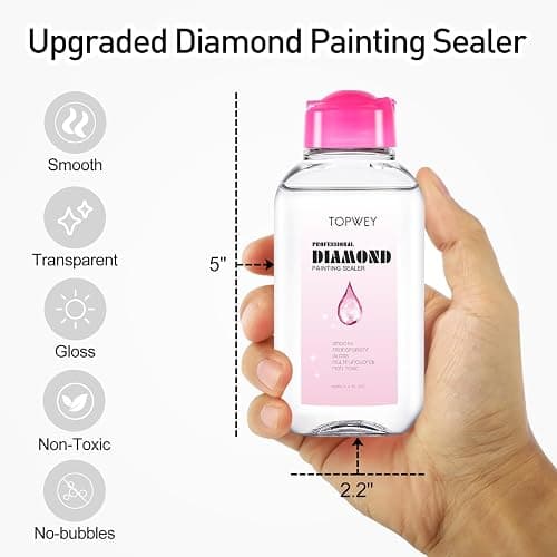 Diamond Painting Sealer, Topwey Diamond Painting Adhesive with Applicator Helps retain Your Diamond Sparkle, Also Applicable to Puzzles for Adults (125 ML 4.4 Fl Oz) thumbnail 6