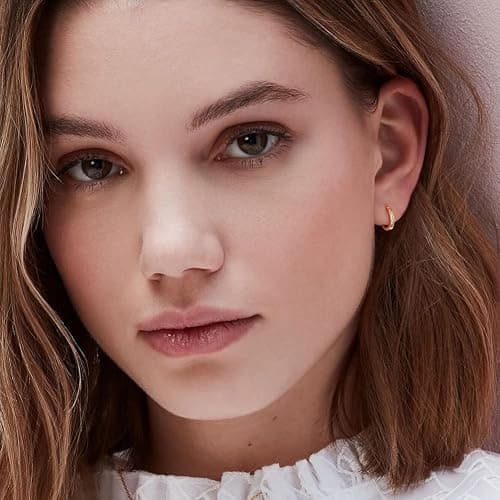 3 Pairs 14K Gold Plated Huggie Hoop Earrings for Women, Minimalist Gold Huggie Hoop Earrings, Simple 3 sizes Hoop Earrings for Women Men gift,gold silver rose gold and black thumbnail 3