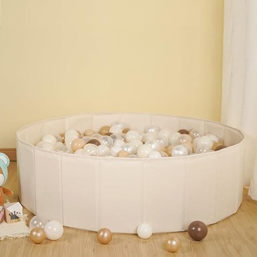 Ball Pit for Toddlers Babies Dogs Cats Iinfant Children, Foldable Ball Pits Play Tent, Crawl Playpen Ball Pool with Storage Bag, Surprise for Boys Girls Festival (Balls Not Included), Beige thumbnail 9