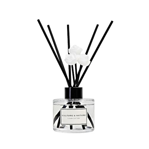 CULTURE & NATURE Reed Diffuser Set 4oz (120ml) Clean Cotton Scented Diffuser with Sticks Home Fragrance Reed Diffuser for Bathroom Shelf Decor thumbnail 2