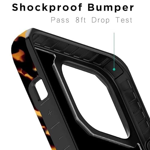 uCOLOR Compatible with iPhone 12/12 Pro Case [8 ft Drop Tested] Compatible with MagSafe - Protective Luxury Designer Mag Series Cases (Tortoise Shell) thumbnail 4
