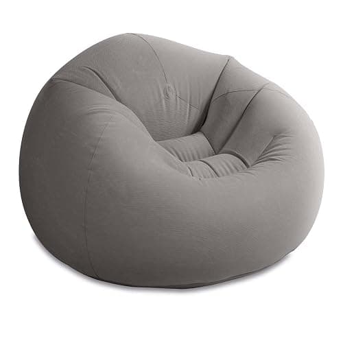 INTEX 68579EP Beanless Bag Inflatable Lounge Chair: Corduroy Textured Flocking – Durable Vinyl – Folds Compactly – 220lb Weight Capacity – 45" x 45" x 28" - Image 1