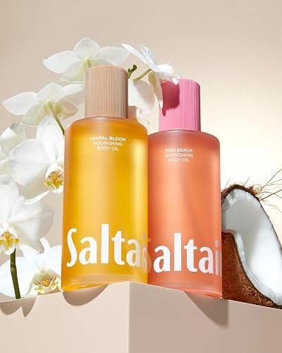 Saltair Body Oil. Jumbo Size Pink Beach After Shower and Bath Oil for Women and Men. Botanical, Non-Greasy, and Well-Absorbing Moisturizer for Hydrating Dry Skin – 10oz Bottle thumbnail 4