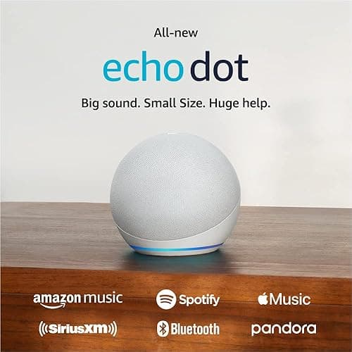 Amazon Echo Dot (newest model), Vibrant sounding Alexa speaker, Great for bedrooms, dining rooms and offices, Glacier White thumbnail 10