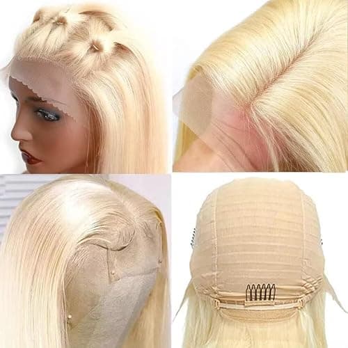 10 pouces 613 Blonde Short Bob Wig Cheveux Humains Straight Lace Front Perruque 180 Densité 13x4 HD Lace Front Perruque Bob Wig Pré - épelé des Cheveux de bébé pour Les Femmes thumbnail 6