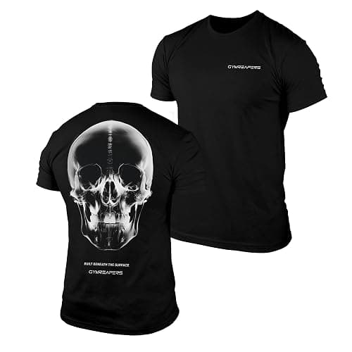 Gymreapers Skull Moisture Wicking T-Shirts for Men - Short Sleeve Workout Gym Shirts - Running Athletic Tees & Dry Fit Tshirt - Image 1