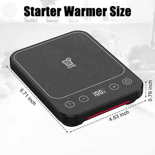 Sourdough Starter Warmer Mat, 12H Timer Warming Heating Pad, Precise 1°F Thermostat Control (70-100°F), Smart Memory Warming On/Off, Fits Jars Up to 40oz, Perfect for Home Baking (Full LCD Screen) thumbnail 3