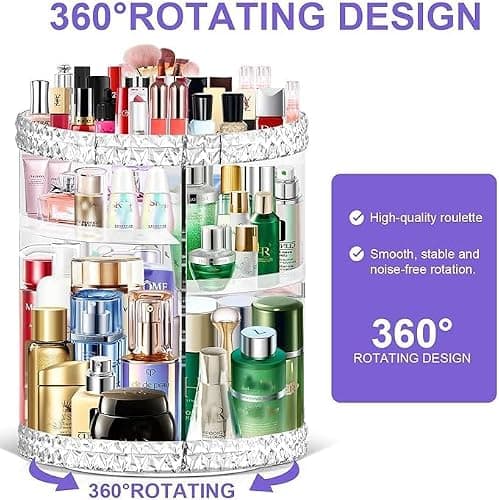 TiKenSo 360 Rotating Makeup Organizer, Cosmetics Organizer Makeup Spinning Organizer Clear 6 Adjustable Layers Large Capacity Acrylic Skincare Organizers for Bathroom or Bedroom Dresser thumbnail 5