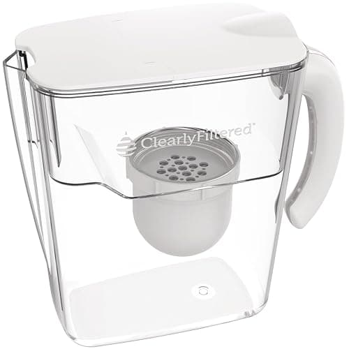 Clearly Filtered No.1 Filtered Water Pitcher/Updated Model/Targets 365+ Contaminants e.g. Fluoride Chlorine PFAS Microplastics Lead Arsenic BPA/BPS Free (Pitcher Includes 1 Filter) - Pitcher with 1 filter - Image 1