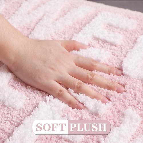 Lokiiy Sweet Cheeks Bath Mat 20"x32", Cute Pink Bathroom Rug Non-Slip, Soft Microfiber Kids Shower Mat, Fun Dorm Bathroom Decor thumbnail 3