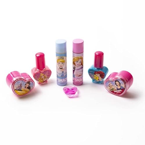 Lip Smacker Disney Princess 5-Piece Beauty Tote for Kids, Includes Lip Balm, Nail Polish & Hair Accessories, Travel Bag Gift Set Featuring Rapunzel & Cinderella, Cruelty-Free thumbnail 3