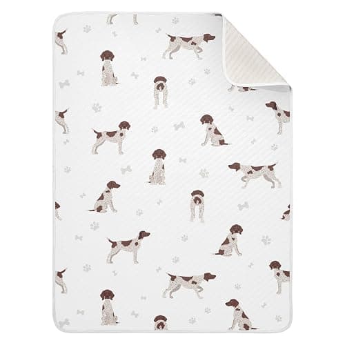 Swaddle Blanket German Shorthaired Pointer Cotton for Infants, Receiving, Lightweight Soft Swaddling for Crib, Stroller, Nursery, Puppy, 30x40 in - Image 1