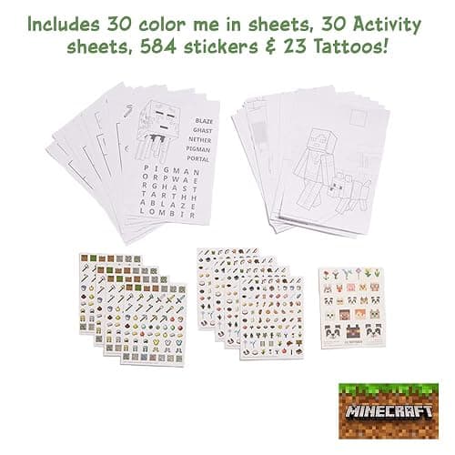 Innovative Designs Minecraft Kids Deluxe Activity Set with Carrying Tin, Coloring Sheets, Tattoos, Stickers, & Art Supplies thumbnail 5