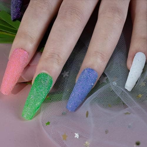 5g White Dust Sugar Nail Glitter Powder - Diamond Dust Sand Shining Sugar Effect Glitter Dip Powder, Superfine French Candy Coat Nails Sweater Design Manicure Decorations DIY Crafts thumbnail 7
