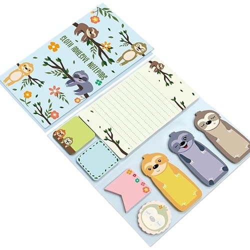 Fancy Land Sloth Sticky Notes Set Sticky Notepads 240 Sheets Book Notes for Sloth Lovers Kids Office School Friends Teacher Gifts Lazy Day Small Gifts thumbnail 9