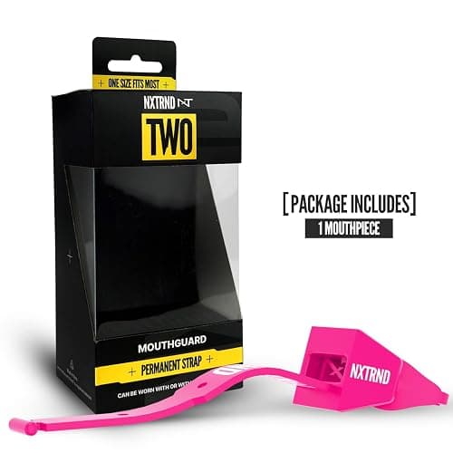Nxtrnd Two Football Mouth Guard, Football Mouthpiece with Strap, Fits Adult & Youth (Pink) - Pink thumbnail 4