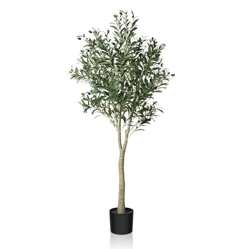 CROSOFMI Olivier Artificiel 150cm en Pot Fausse Plante Verte Décoration pour Intérieur Extérieur Maison Chambre Salon Balcon Cour Jardin - Image 1