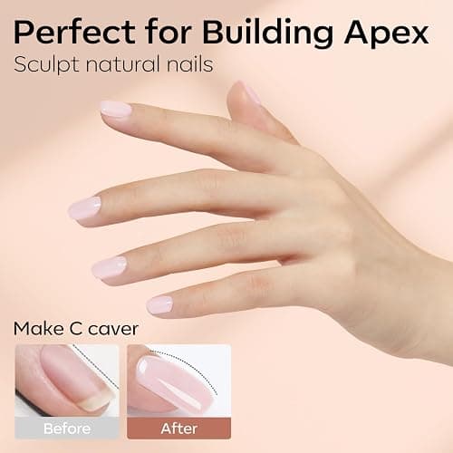 Modelones 8-in-one Nail Builder Gel Kit, 6 Colors Clear Pink Builder Gel with Mini Nail Lamp& Forms Set, for Nails Extension Strengthener Base thumbnail 5