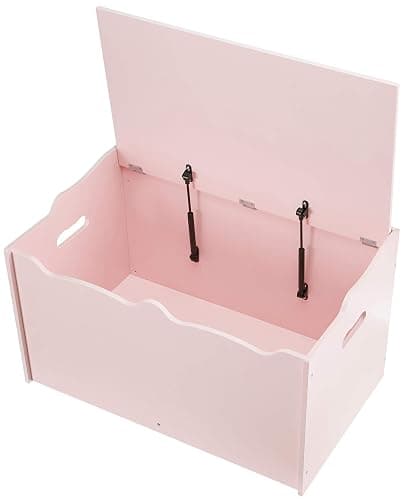 Amazon Basics Kids Toy Box, Wooden Organizer Storage Chest, Pink, 30" x 18" x 19" thumbnail 5
