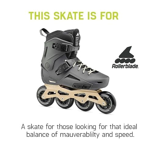 Rollerblade Lightning 90 Men's Urban Inline Skate, Anthracite and Taupe thumbnail 3