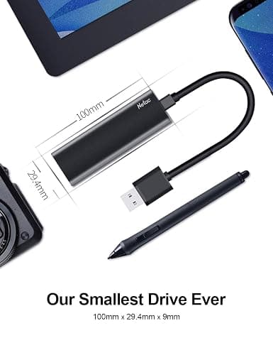 Netac ZSLIM External Solid State Drive 1TB, USB 3.2 Gen 2 (10Gbps, Type-C) Portable SSD up to 500 MB/s Read, External Storage Compatible for Mac, Latop, Desktop, Tablet, Android Phones(Black) thumbnail 5