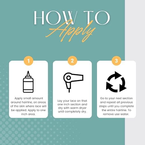 The Hair Diagram - Bold Hold Liquid Gold Reloaded - Glueless Lace Gel - Temporary Hold for Wigs and Hair Systems - Styling Agent for Baby Hairs - Non Toxic - Water Based Formula - 4oz thumbnail 6